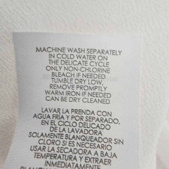 Cabi Blouse Women's Medium Ivory Button Sheer Office Classic Embroidery Pleated - Picture 9 of 10